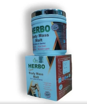 Herbo Gold Body Mass Malt 500gm BOX - Ayurvedic Mass Gainer & Weight Gain Supplement | Natural Muscle Builder